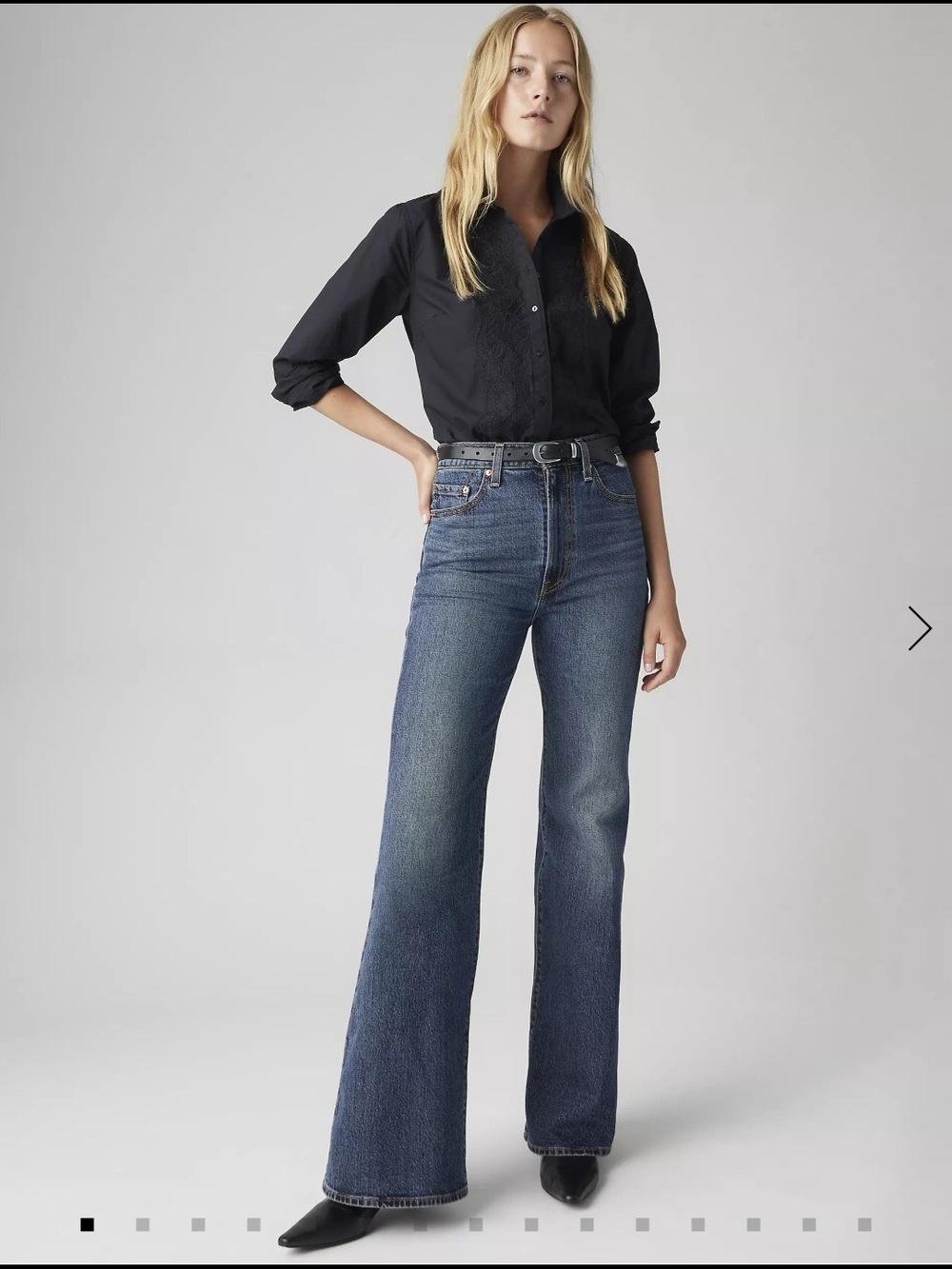 Levi's Dark Blue High-Rise Flare Jeans NWT